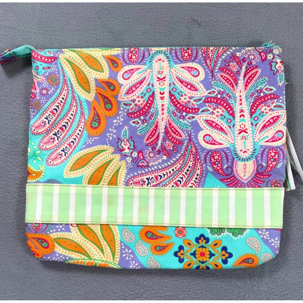 Matilda Jane Clothing Paisley Floral Zip Pouch Clutch Tassel Boho Cosmetic Bag - Picture 2 of 11